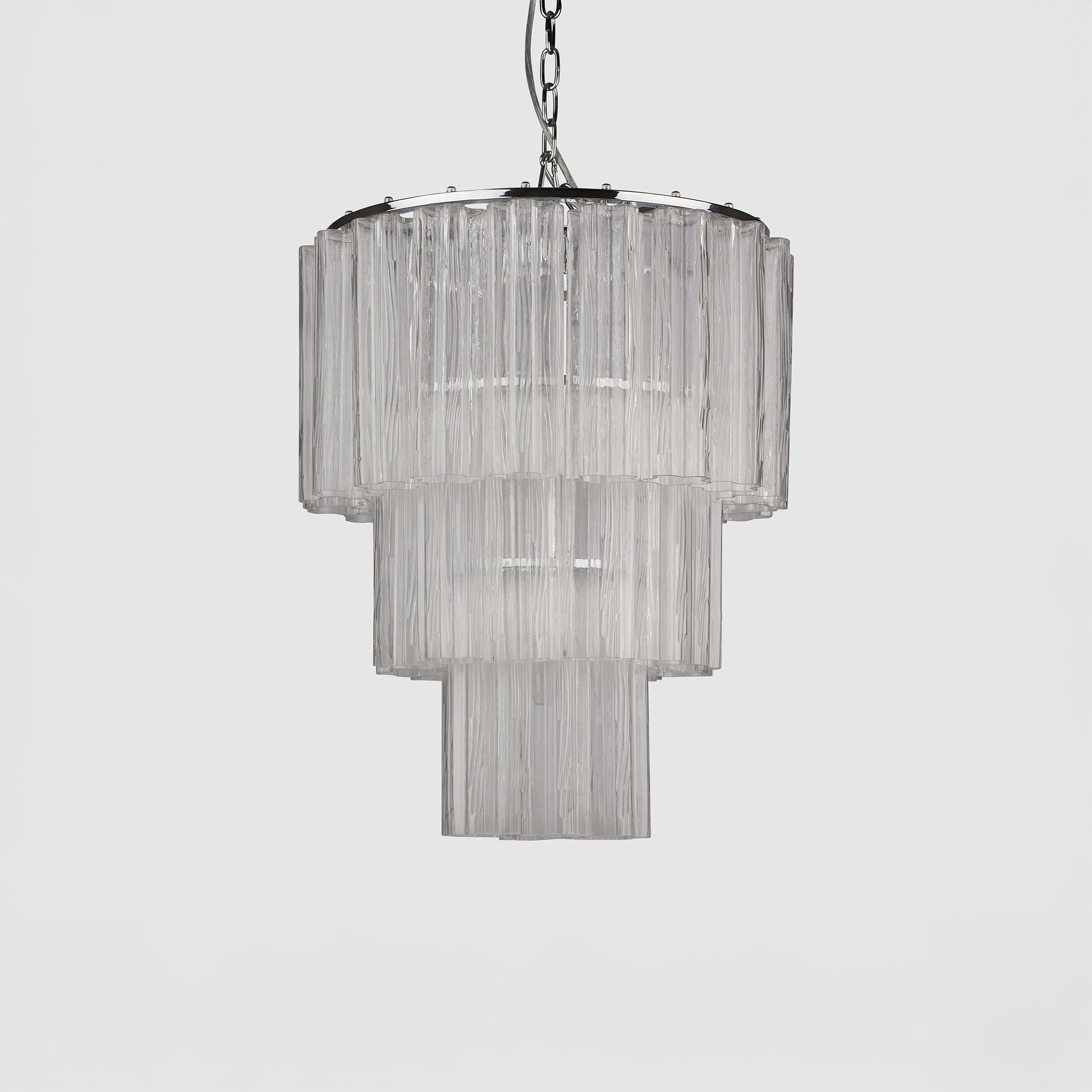 Fontaine Chandelier 3-Layer Chrome/Clear