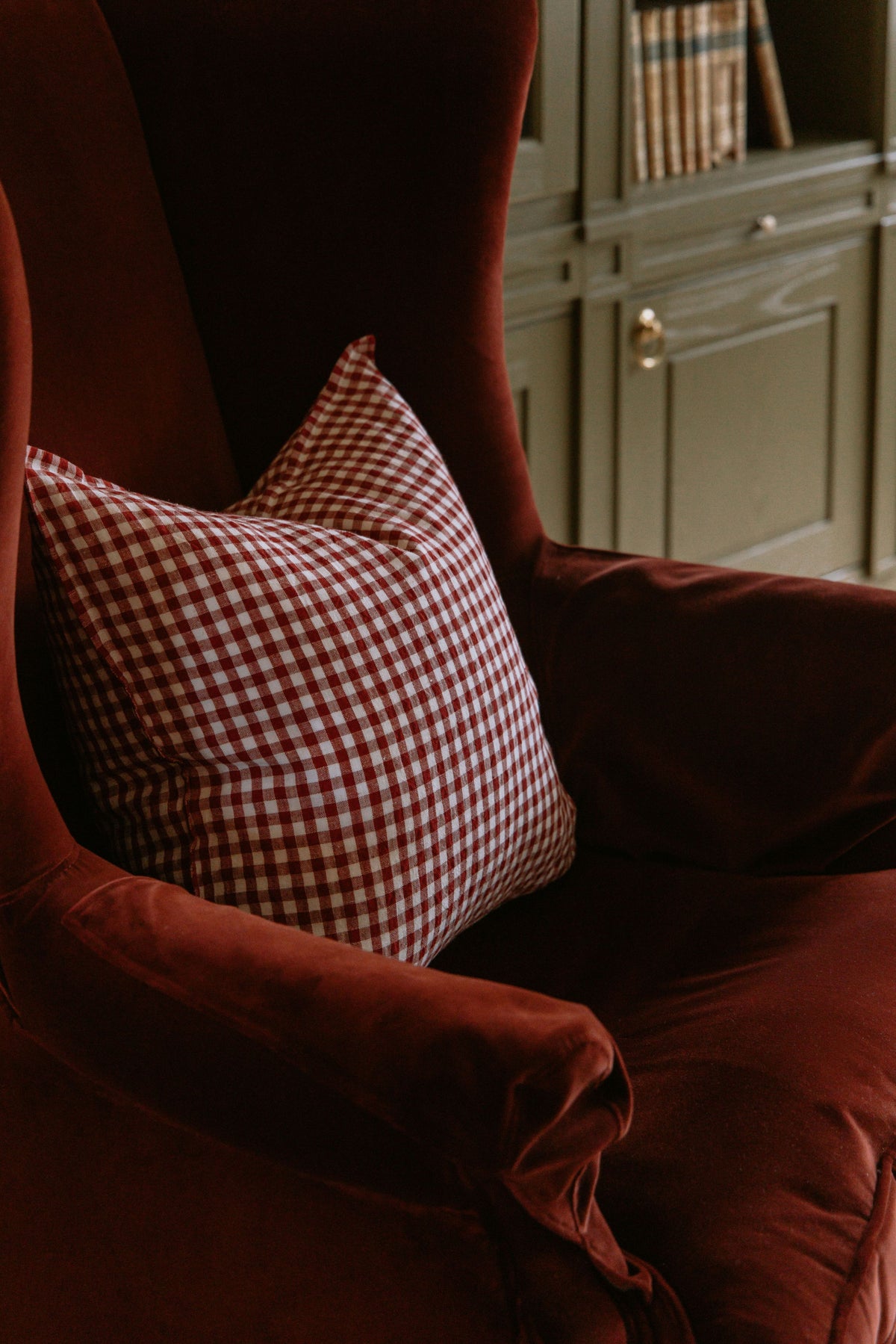 Blair putetrekk i lin - Dusty Red 50x50