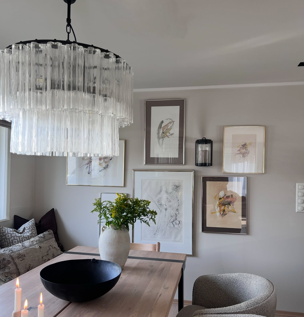 Fontaine Chandelier 2-Layer Black/Clear