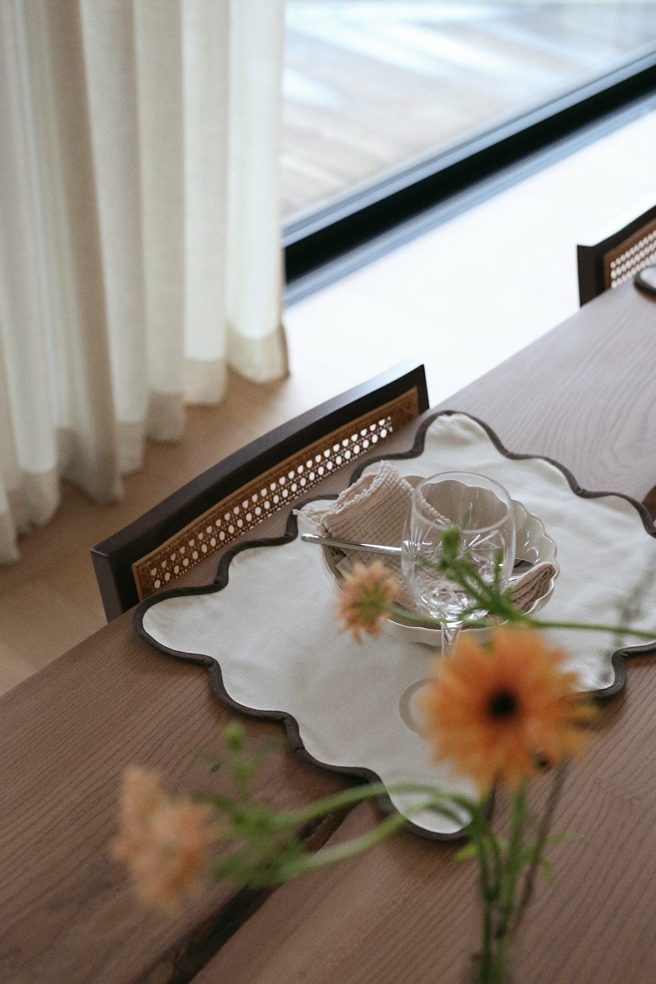 Poppy Placemat Cream Brown