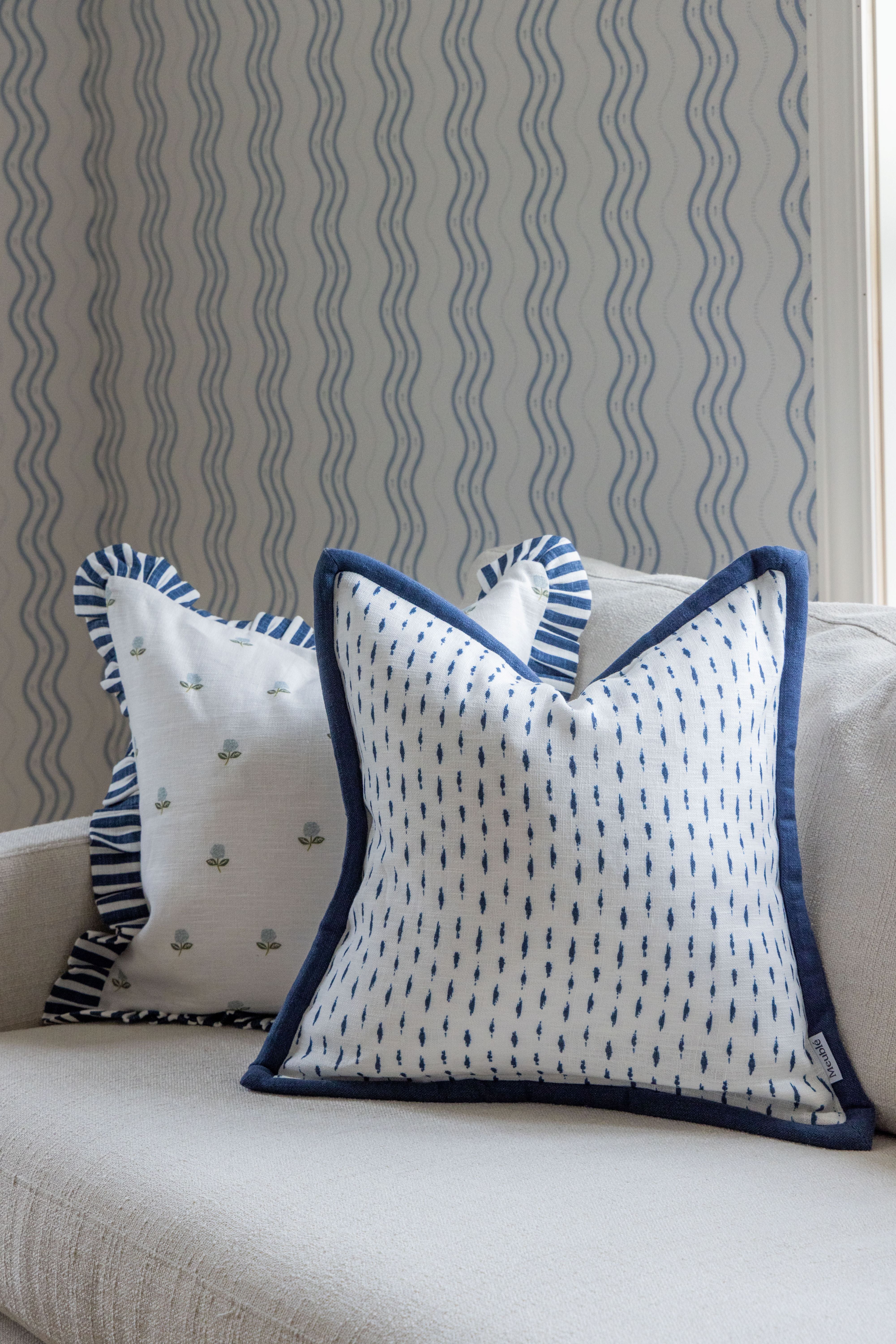 Saga Cushion Cover Denim Blue 50x50