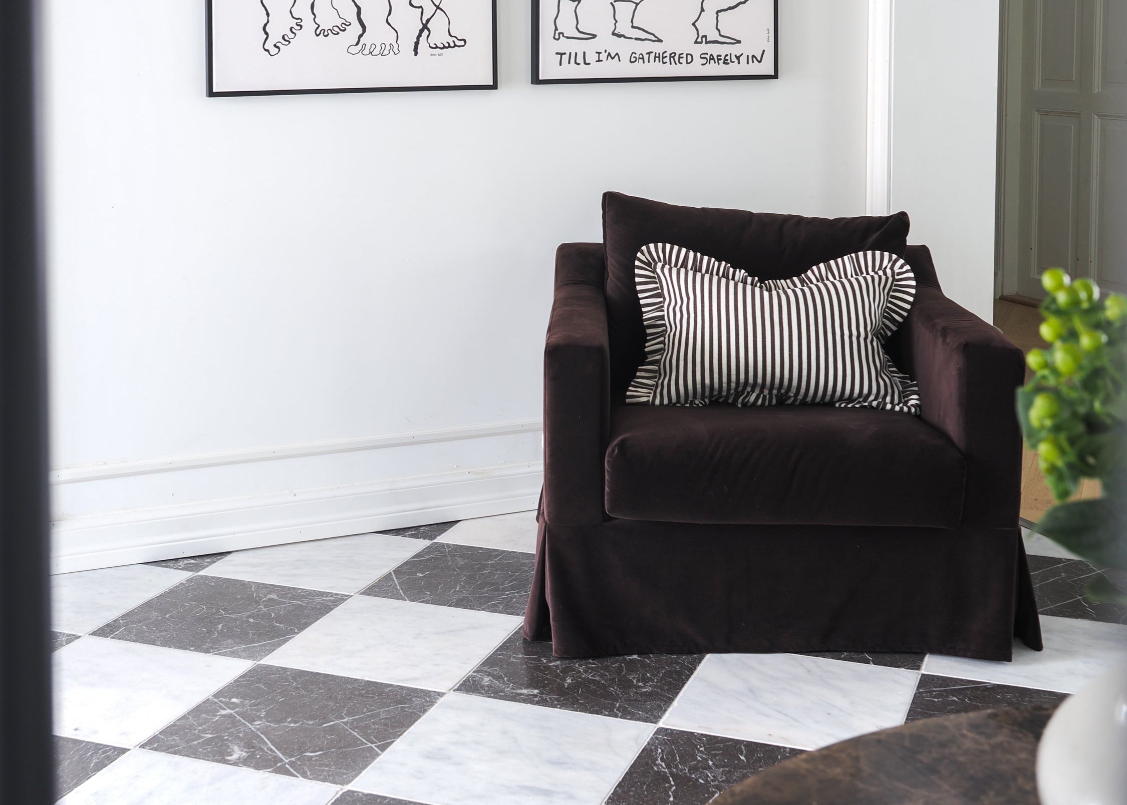 Cami Cushion Cover - Cream/Brown