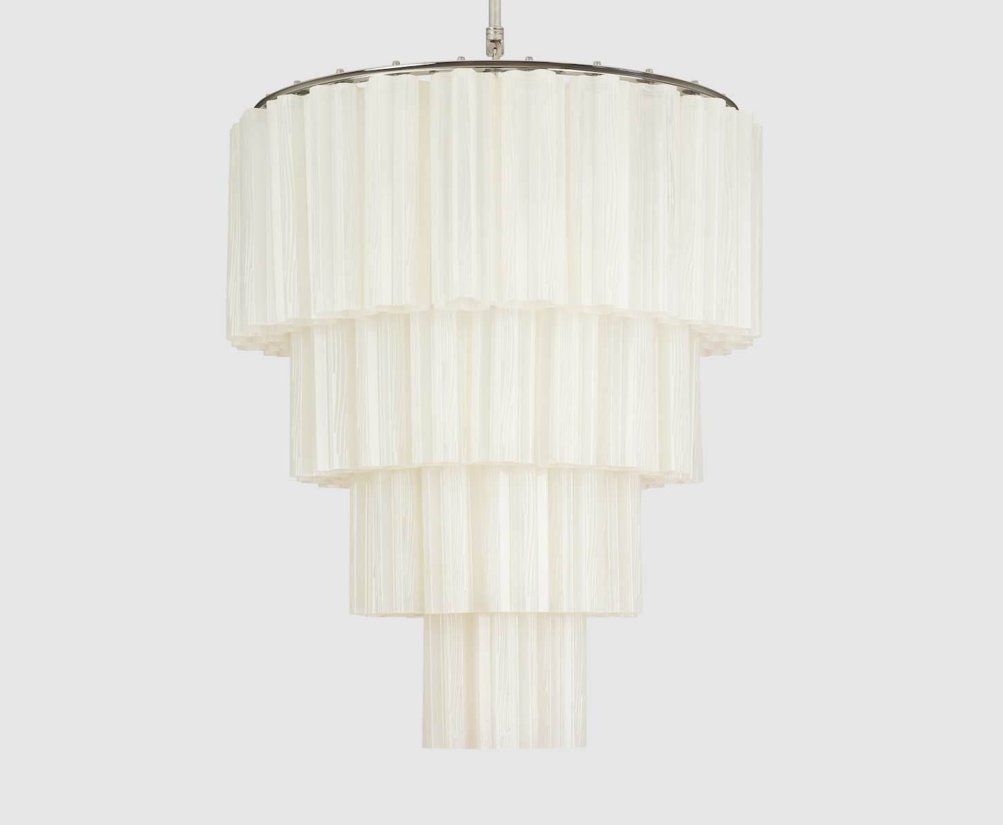 Fontaine Chandelier 4-Layer Chrome/White
