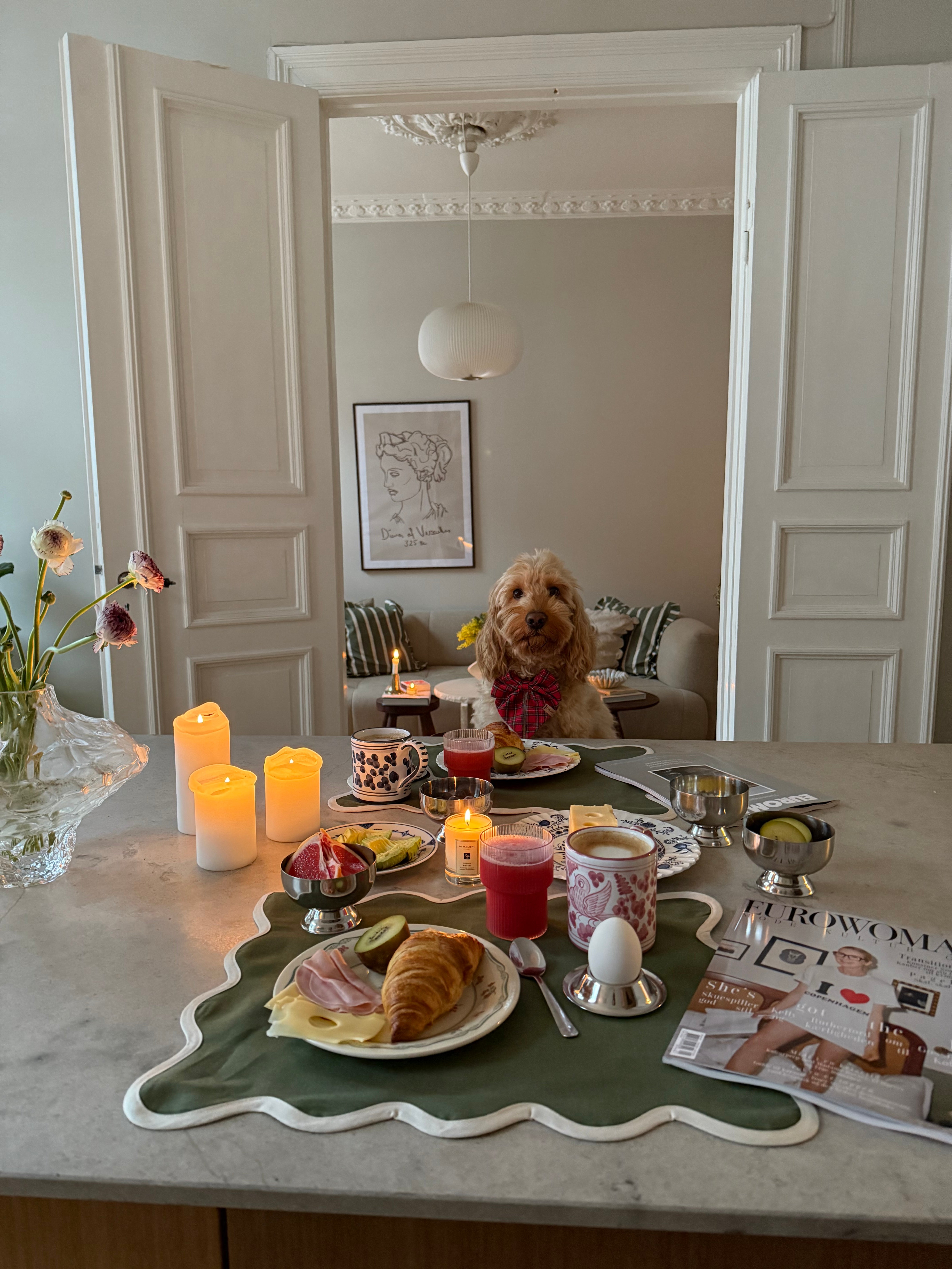 Poppy Placemat Forest Green